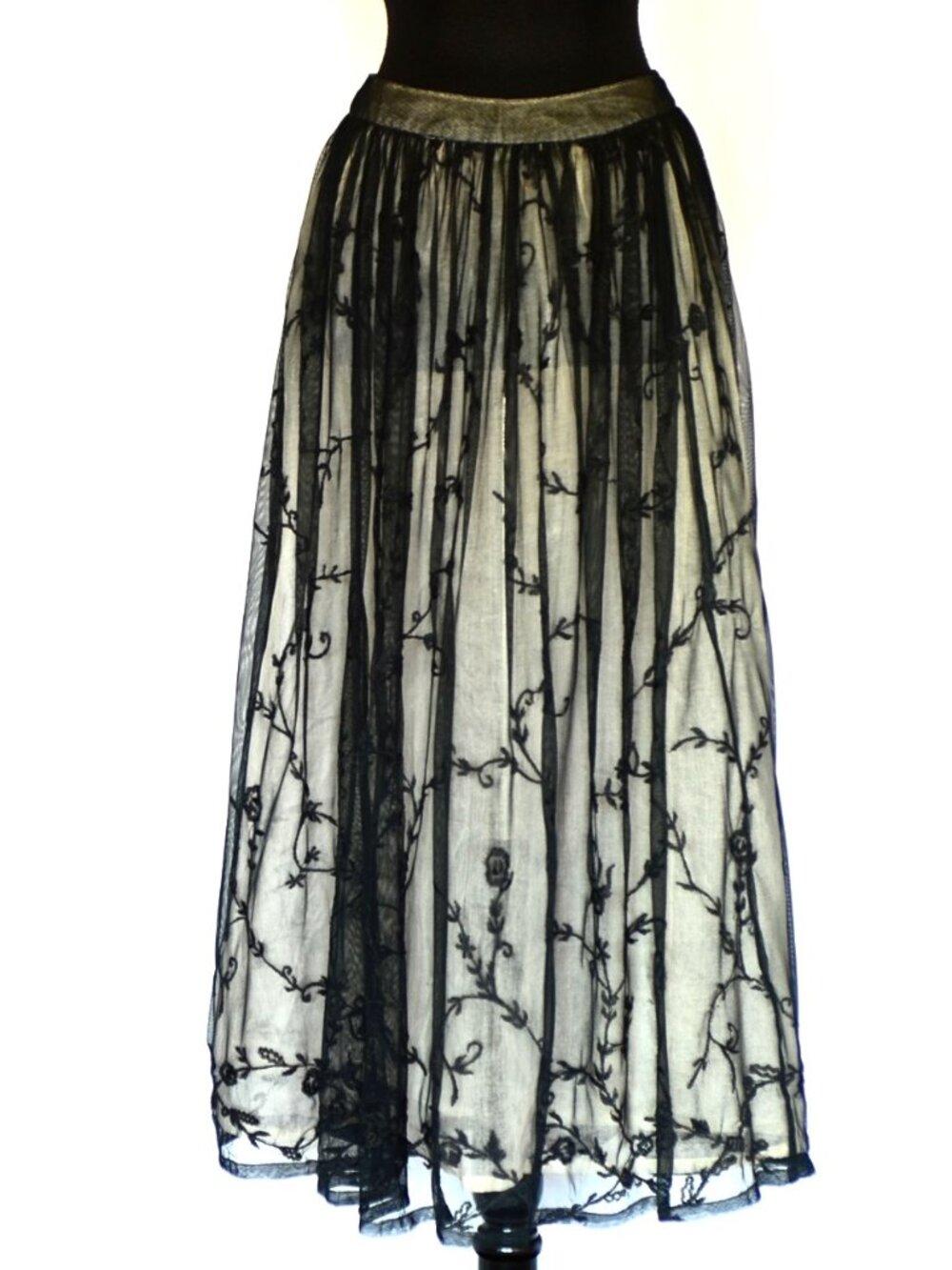 French Connection Embroidered Maxi Skirt With Cotton Lining - India